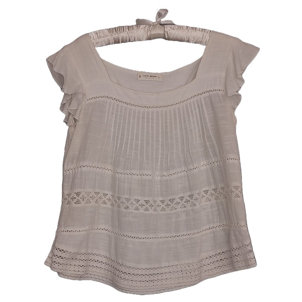 Lucky Brand linen White blouse